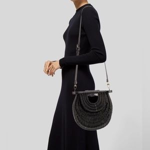 NWT Staud Goldie Wicker Basket Bag